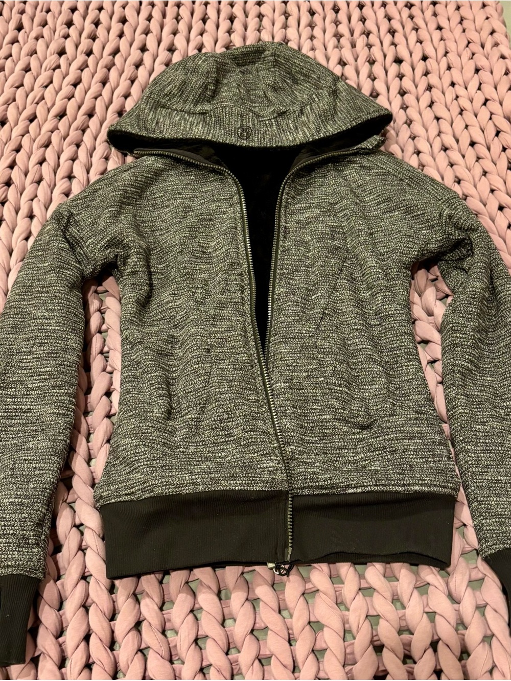 lululemon athletica Scuba reversible Black Zip-Up Hooded Jacket - barely worn
